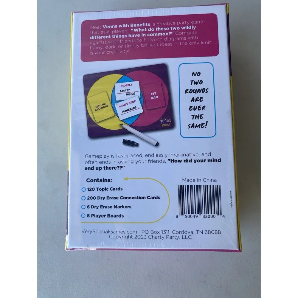 Venns with Benefits Creative Party Game Hilarious Venn Diagram Fun